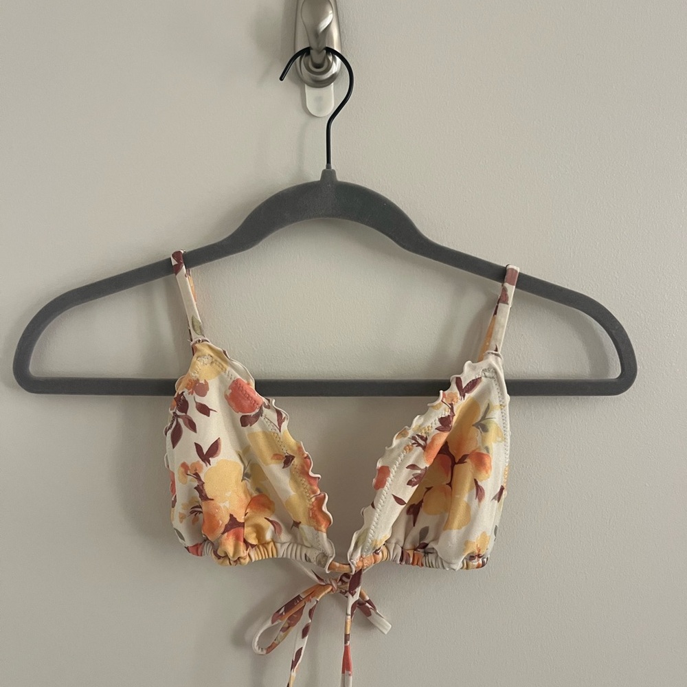Abercrombie & Fitch Floral Bikini Top & Bottom - Cream, Yellow & Orange